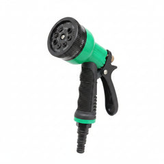 7 Pattern High Pressure Garden Hose Nozzle Spray Gun (Green) Multi-Function Watering Tool