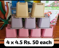 Pack of 50 4x4.5 Inch Square Nursery Pots Ideal for Nurseries & Gardening Projects