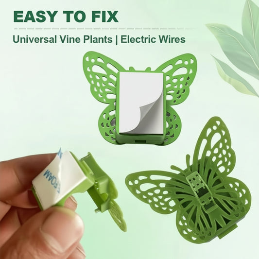 Butterfly-Shaped Wall Mounting Adhesive Clips – Self-Adhesive Plant Vine & Cable Organizer