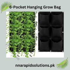 WallGrow 6-Pocket Hanging Grow Bag 16x28 Inch for Herbs, Flowers & Greens