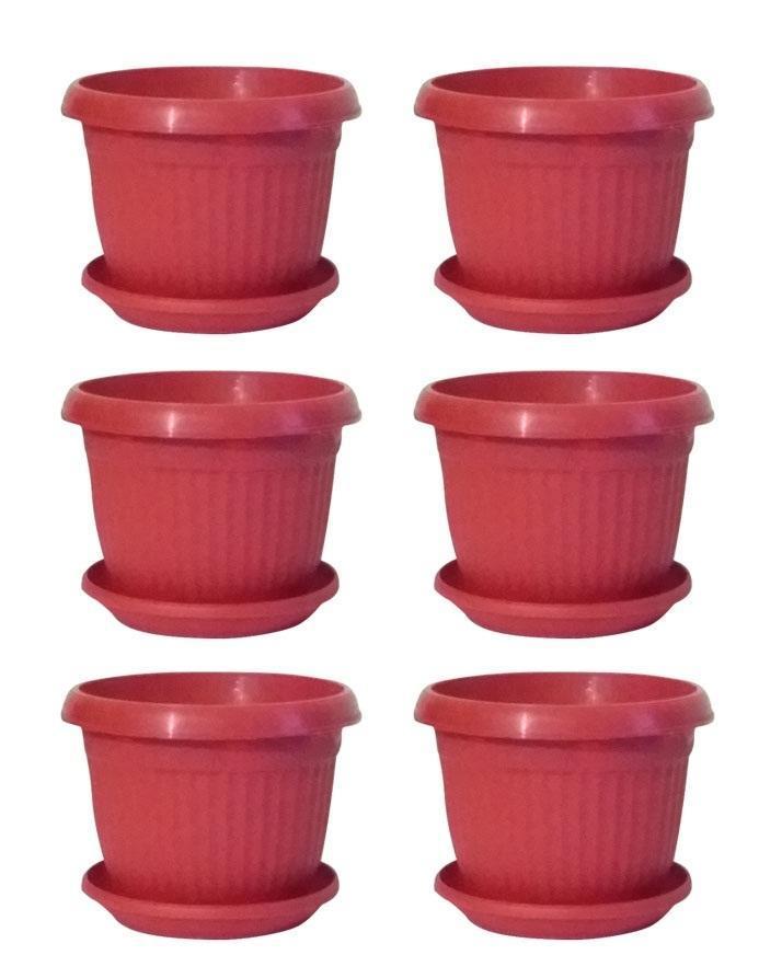 30-Pot Set with Trays  6x6 Inch Flower/Seedling Pots for Commercial or Large Gardens