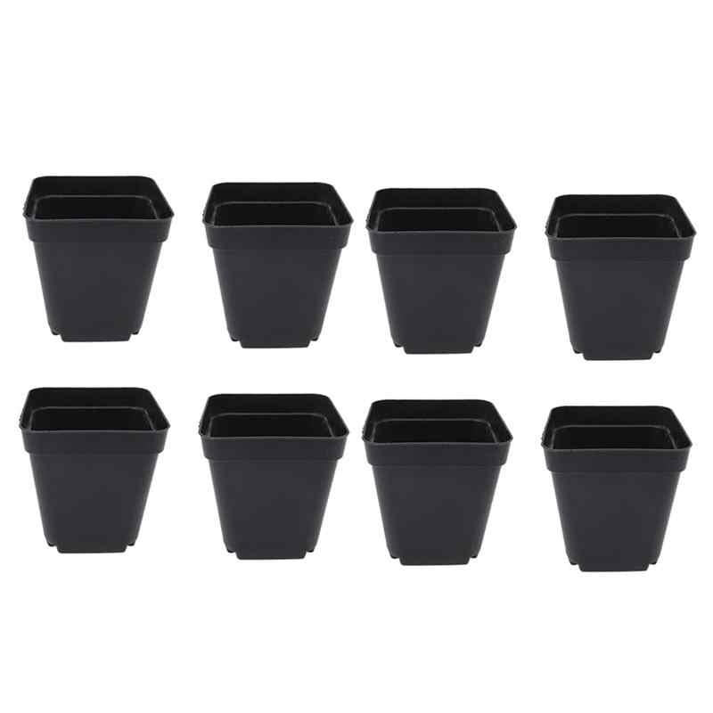 4x4 Inch Plastic Pots  Set of 12 for Seedlings, Flowering & Herb Plants