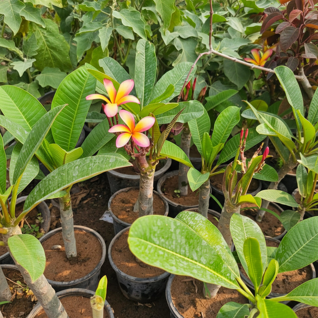 Multi-Colour Champa Plant – Premium Frangipani Flowering Plant