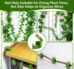 Leaf-Shaped Wall Mounting Adhesive Clips – Self-Adhesive Cable & Plant Vine Organizer