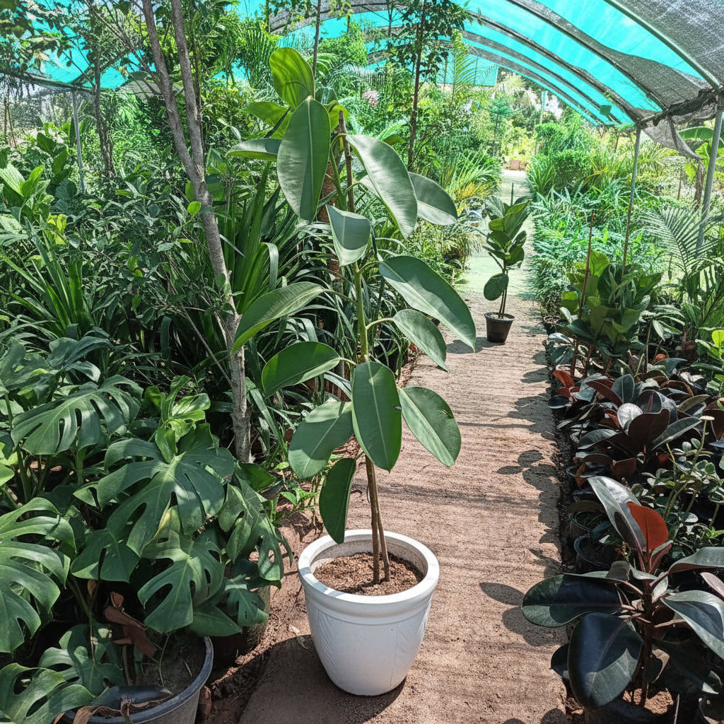 Green Leaf Rubber Plant – Premium Ficus Elastica Indoor Plant