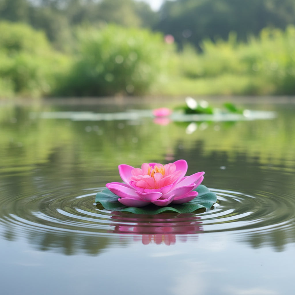 Artificial Lotus Floating Flowers – Decorative Pond & Water Garden Flowers