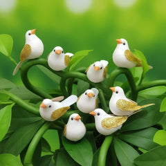 Decorative Small Artificial Sparrows – Mini Garden & Plant Decor Birds
