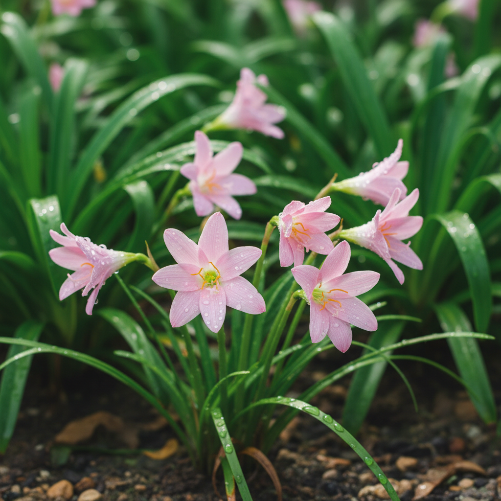 Rosy Cheeks Rain Lily (Zephyranthes Hybrid) – Soft Blush Bloom