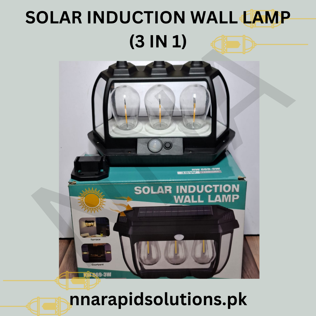 Solar Induction Wall Lamp HW 669-3W (38W | Triple Bulbs | 1200mAh)  Motion Sensor Outdoor Light