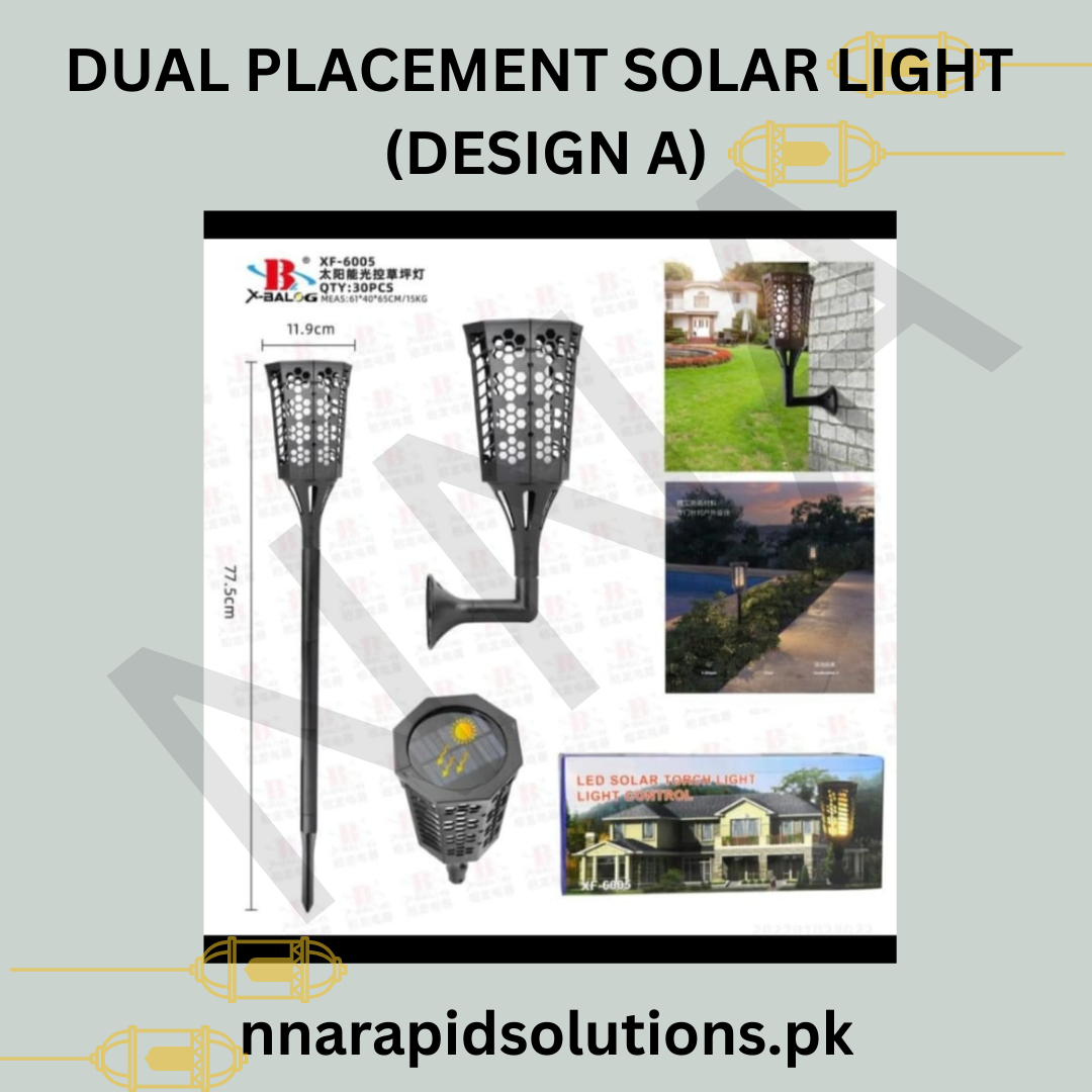 Dual Placement Solar Light Design A (Ground Dig-In & Wall Mounted)