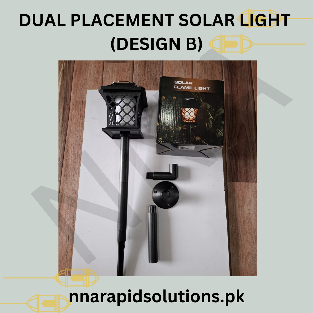 Dual Placement Solar Light Design B (Ground Dig-In & Wall Mounted)