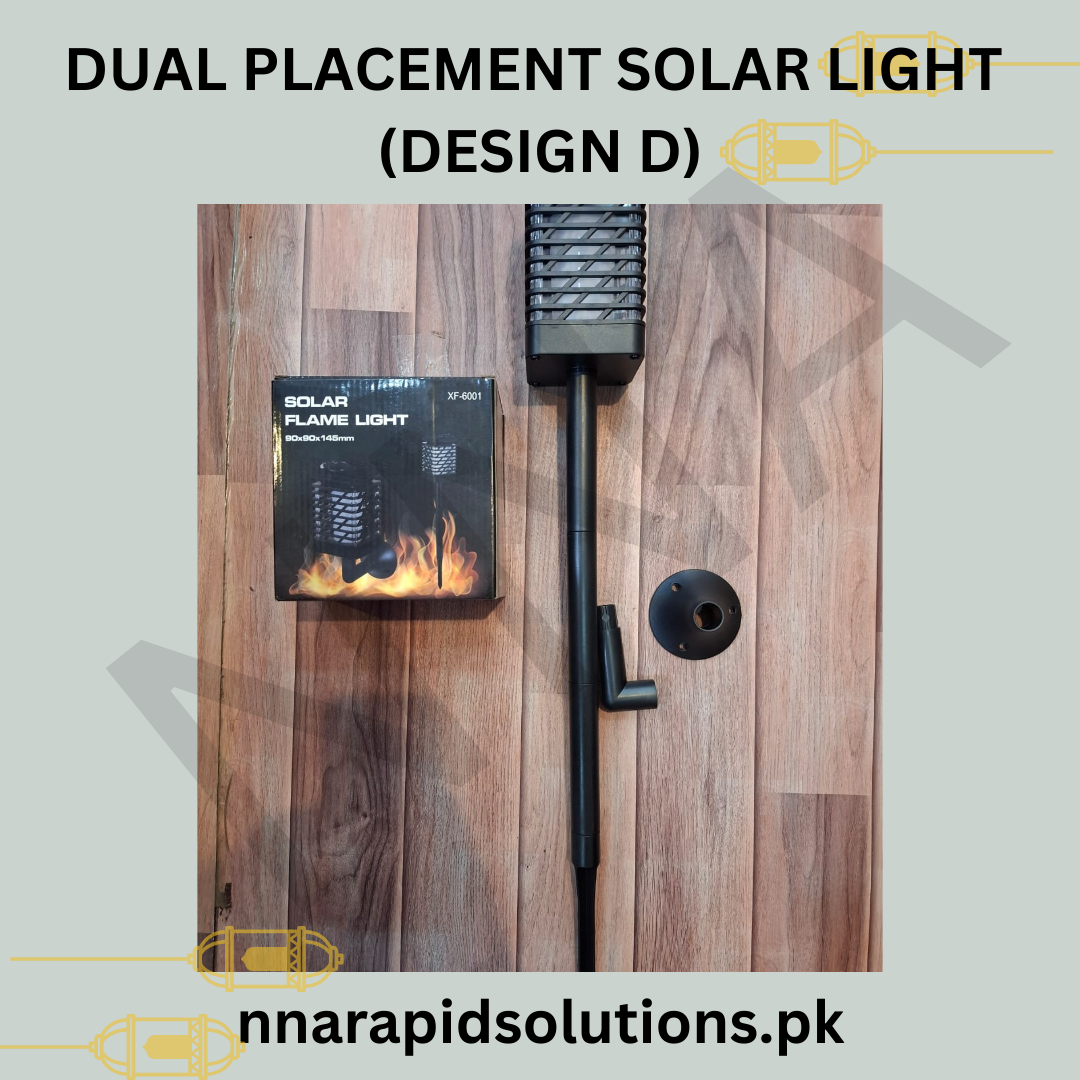 Dual Placement Solar Light Design D (Ground Dig-In & Wall Mounted)