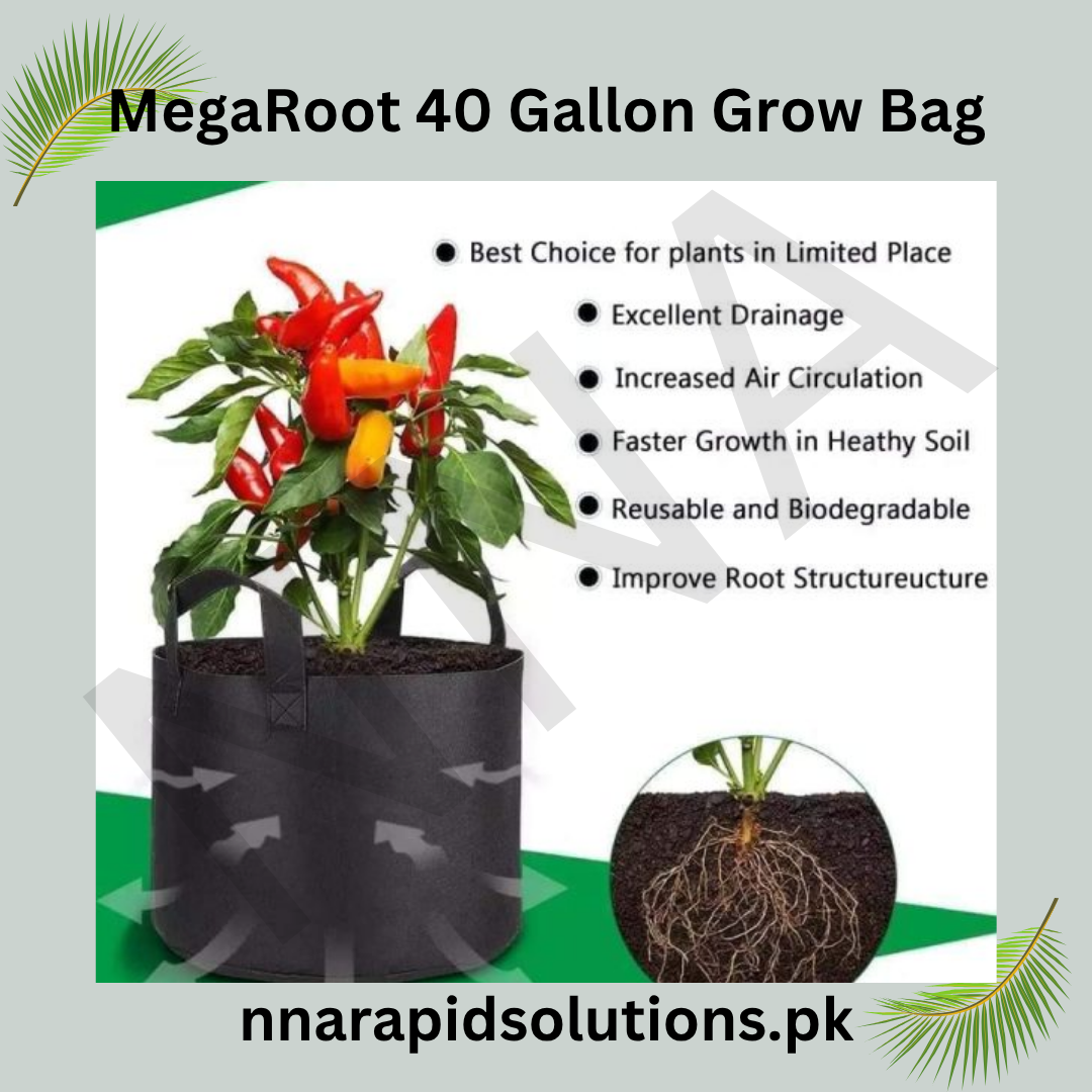 MegaRoot 40 Gallon Grow Bag  Heavy-Duty Fabric Planter for Large Roots, Trees & Bulk Vegetable Growing